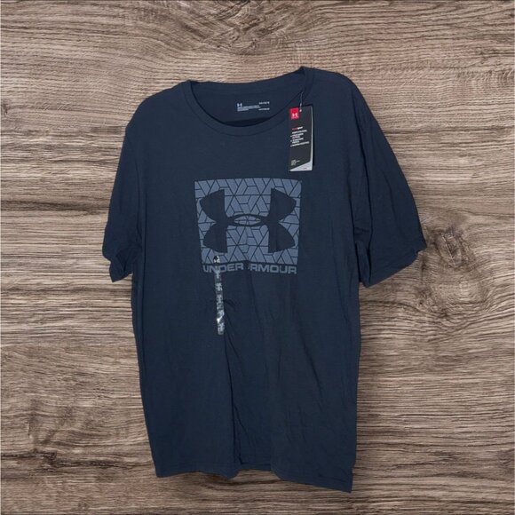 MENS ABC CAMO BOX CHARCOAL UNDER ARMOUR LOOSE CASUAL T-SHIRT - Picture 4 of 4